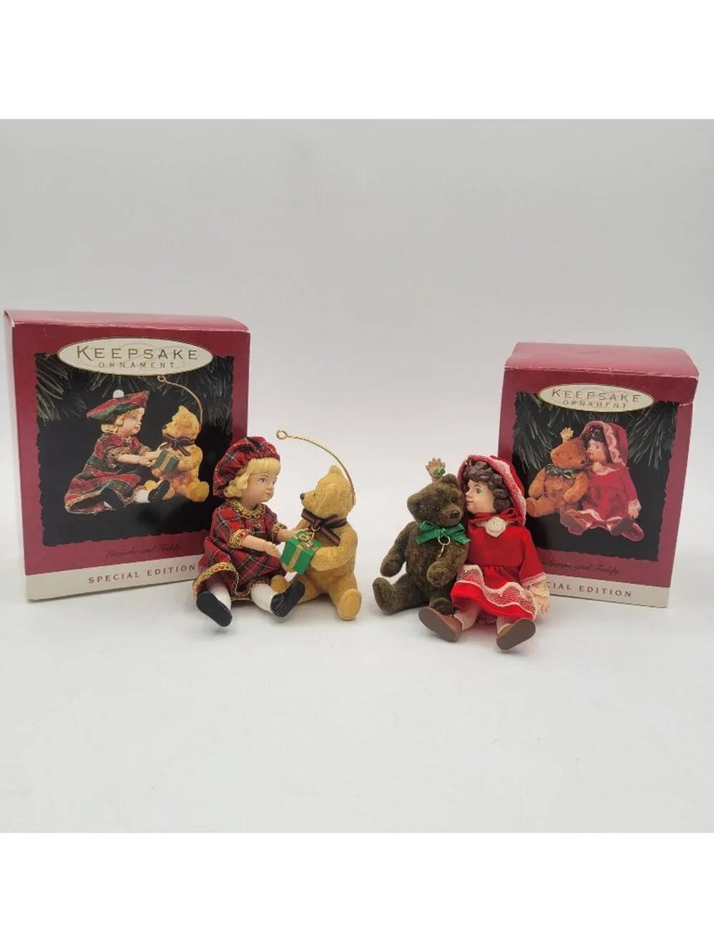 Hallmark Keepsake Ornaments Lot of 2 Vintage Teddy Bears - Julianne & Lucinda